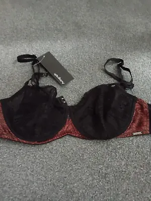 M&S  Autograph Bra Black Brown Lace New • £7