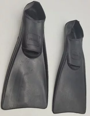 Vintage Swim Fins Non- Floating Full Foot By CORAL Sz. 34-35 / 1-3 Malaysia  • $19.25