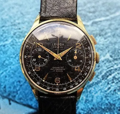 Vintage Leuba  Chronograph Hand-Winding Men's Watch Cal Venus 188 • $869.73