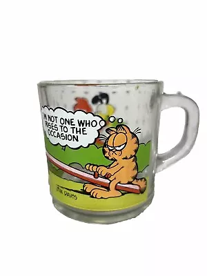 Vintage McDonalds Garfield Friends Glass Mug Coffee Cup Cartoon Jim Davis 1978 • $6.99