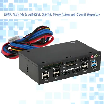 5.25 USB 3.0 SATA ESATA PC Front Panel Media Dashboard Internal Card Reader S2V9 • £26.96