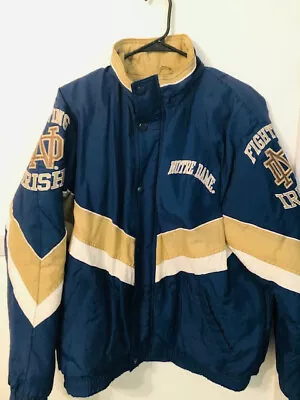 Vintage 90s Retro Notre Dame Fighting Irish Starter Jacket Size X-Large • $45