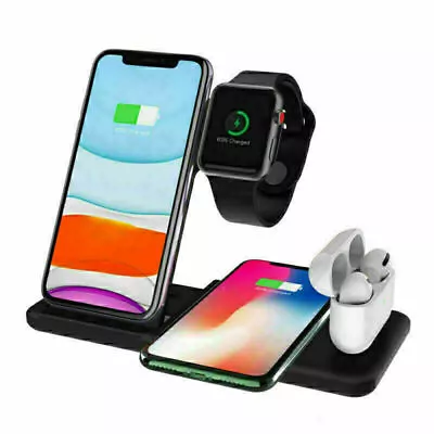 4 In 1 Wireless Charging Dock Station 15W Fast Charge Multi-functional For Apple • $26.48