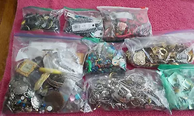 Jewelry Lot 12 Lbsearrings/bracelets/beads/clock/money Clips For Repurpose/wear • $35