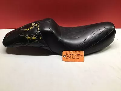 Vintage Corbin Gentry Gun Fighter Yellow Flame Seat For Harley 52-78 Sportster • $59