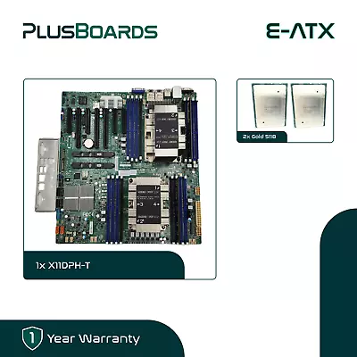 Supermicro X11DPH-T LGA 3647 Motherboard With 2x 2U HS Tested 2x Gold 5118 CPU • $375