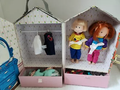 Vintage Madeline & Nicole Doll Eden Toys Dollhouse Closet With Dolls & Clothing • $45