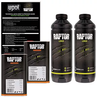 U-POL Raptor Black Urethane Spray-On Truck Bed Liner & Texture Coating 2 Liters • $89.99