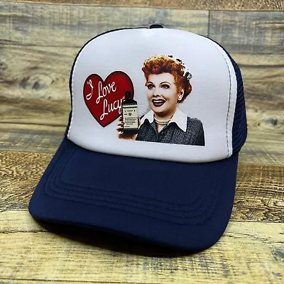 I Love Lucy Unisex Trucker Hat Navy Snapback Vitameatavegamin Baseball Cap • $19.99