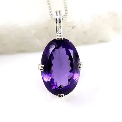 Lush African Amethyst Gemstone 925 Sterling Silver Handmade Pendant S-44 • $17.44