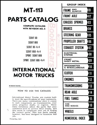 $48.88 • Buy Scout Parts Manual International Trucks Service Shop Catalog Book Mt113 61-68