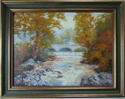 Vintage River Tavy Tavistock Dartmoor Impressionist Oil Painting Signed Framed • £45