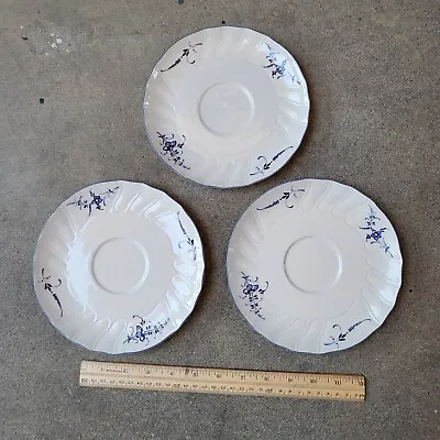 Villeroy Boch Vieux Luxembourg Blue White Floral Set 3 Saucers Small Plates • $20
