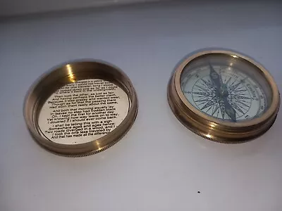 Nautical Antique Pocket Compass Brass Magnetic Compass • £45