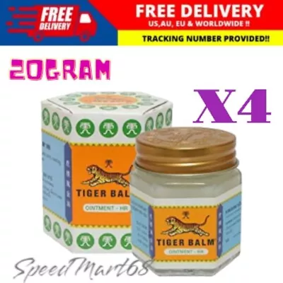 4 X 30 G. (1.06 Oz)  ORIGINAL TIGER BALM RED WARM MASSAGE THAI + FREE SHIPPING • $35