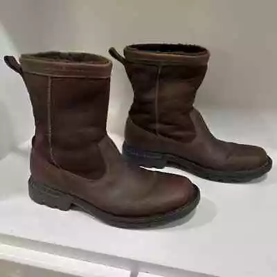 Ugg Hartsville 5626 Brown Leather Ankle Boots Sheepskin Waterproof M7.5 W9  • $75