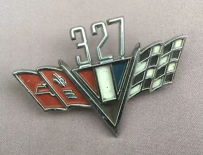 Vintage 327 & V-Flag BADGE Emblem 3840318-HK Holden Monaro? Chev Camaro? Impala? • $85