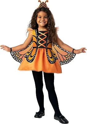 Monarch Orange Butterfly Fairy Child Toddler Girls Costume NEW Dress Wings • $18.19