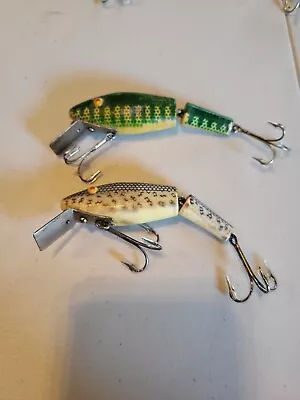 VINTAGE L & S PIKE MASTER MIRRO LURES JOINTED FLOATERS LOT Of 2. BASS & SHAD • $13.99