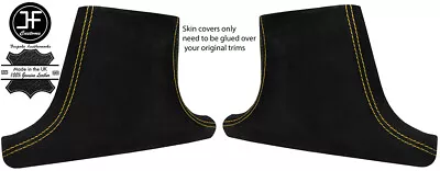 Yellow Stitch 2x Lower B Pillar Suede Covers Fits Mercedes W202 C Class 93-00 • $168.29