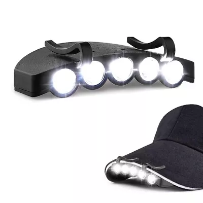 5 LED Brim Baseball Cap Clip On Hat Flashlight Lamp Lights Hunt Fishing Camp • $17.09