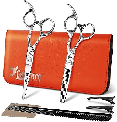 5.5'' Professional Hair Cutting Thinning Shears Barber Hairdressing Scissors Set • £10.99