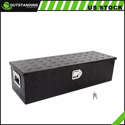 39 X13 X10  Pickup Truck Trunk Bed Tool Box Trailer Storage+lock Aluminum Black • $90.86
