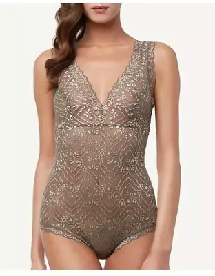 Intimissimi Feminino Bodysuit Dark Green&Beige Size S         AVAIL TILL 28/4/24 • £26.99