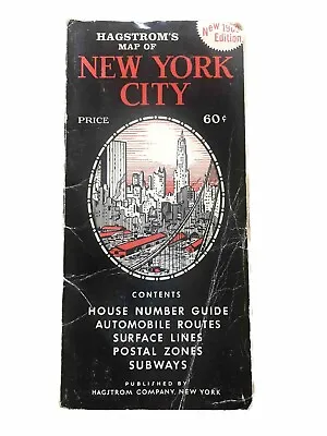 Vintage Hagstrom's Map Of New York City (1969) Subways House # Road Surface Line • $18.75