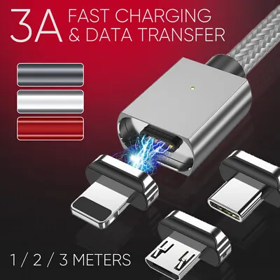 3A Fast Charging Cable Data Transfer Magnetic Phone Charger For IPhone Android • $13.79