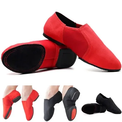 Unisex Dance Shoes Elastic Jazz Shoe Walking Womens Round Toe Breathable Slip On • $24.32