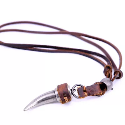 Leather Necklace For Men Women Pendant Vintage Wing Feather Chain Adjustable • $7.99