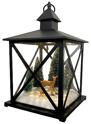 Christmas LED Lantern Light Up Festive Winter Deer Scene Large Xmas Ornament  • £24.99