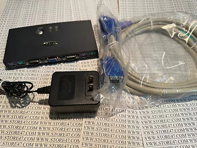 Belkin OmniView E Series 2-port KVM F1DB102P WITH SUPPLY AND 1 SET OF CABLES • $10
