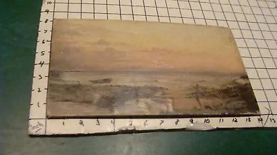 1870's WATER FRONT W BOAT SKY MARSH 8x14  Very Well Done • $169.43