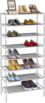 4/6/8/10 Tier Shoe Storage Rack Narrow Organiser Cabinet Small Shoe Shelf Stand • £10.99