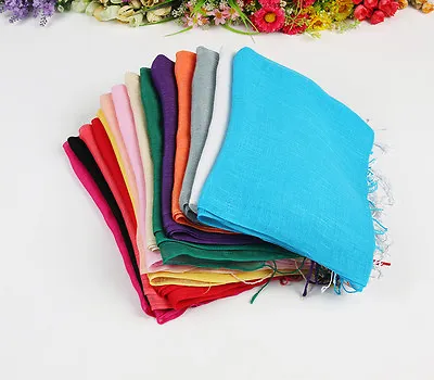 Fashion Warm Cotton Linen Scarves Tassel Fringe Long Scarf Shawl Mens Womens • $7.45