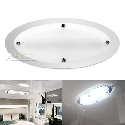 12V LED Lights Caravan Oval Interior Ceiling Roof Down Lamps RV Boat Cool White • $36.90