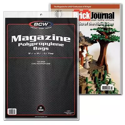 2 Packs (200) BCW 8 3/4   Magazine Storage Bags Holder Sleeves • $24.88