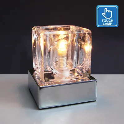£15.99 • Buy Dimmable Touch Table Light Glass Ice Cube Bedside Study Office Dimmer Desk Lamp