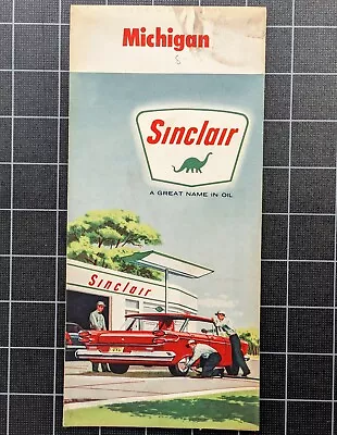 Sinclair Oil Gas Road Map - Michigan - 1960 - US Highway - Rand McNally • $6