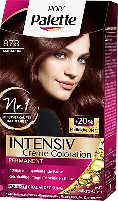 Poly Palette Intensive Cream Coloration 878 Mahogany Level 3 3er Pack Of • £12.22