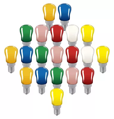 £4.80 • Buy 15watt Coloured Pygmy Light Bulbs  Crompton  Branded BC. SBC. SES End Caps