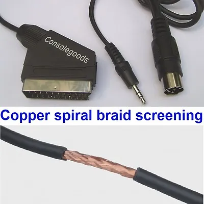 RGB Scart Lead With STEREO SOUND For Sega MegaDrive (quality Screened Cable) NEW • $16.15