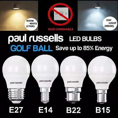 3W 5W 7W LED Golf Ball Light Bulbs Warm/Day White E14 B22 B15 E27 UK • £5.39