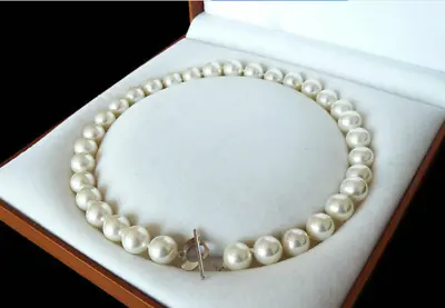 £10.79 • Buy Huge 12mm South Sea White Shell Pearl Necklace 18  AAA