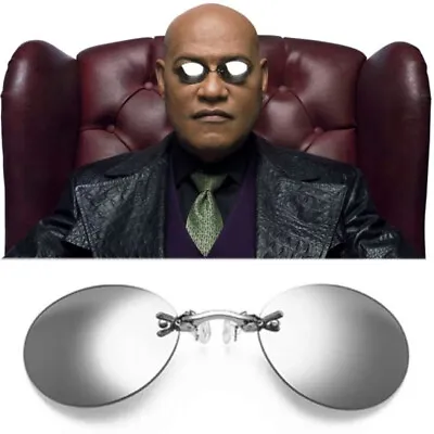 Matrix Morpheus Glasses Style Rimless Sunglasses Men Vintage Round Design UV400 • $9.50