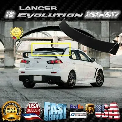 For 2008-17 Lancer EVO Mugen Style 3D Wavy Black Rear Roof Window Visor Spoiler  • $50.99