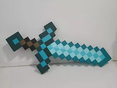 T~Minecraft Foam Aqua Diamond Sword 24  Think Geek Costume Weapon Prop Toy • $14.99