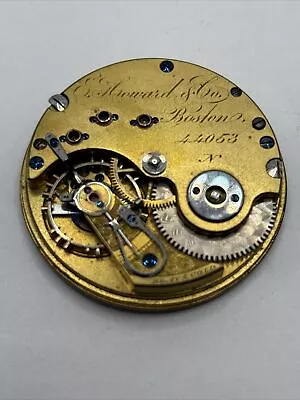 Very Scarce E Howard & Co Boston Key Wind Gilt Movement • $600